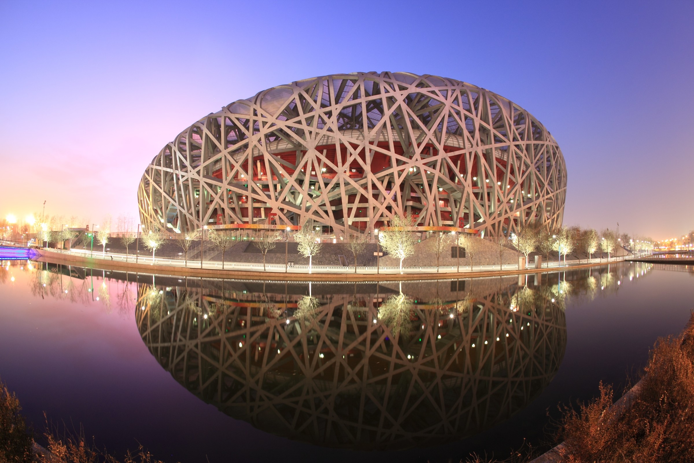 BEIJING - DECEMBER 16: The Beijing National Stadium ("The Bird's Nest"), home to the 2008 Olympic games, was converted into a ski center in mid-December 2009, on December 16, 2009 in Beijing, China.